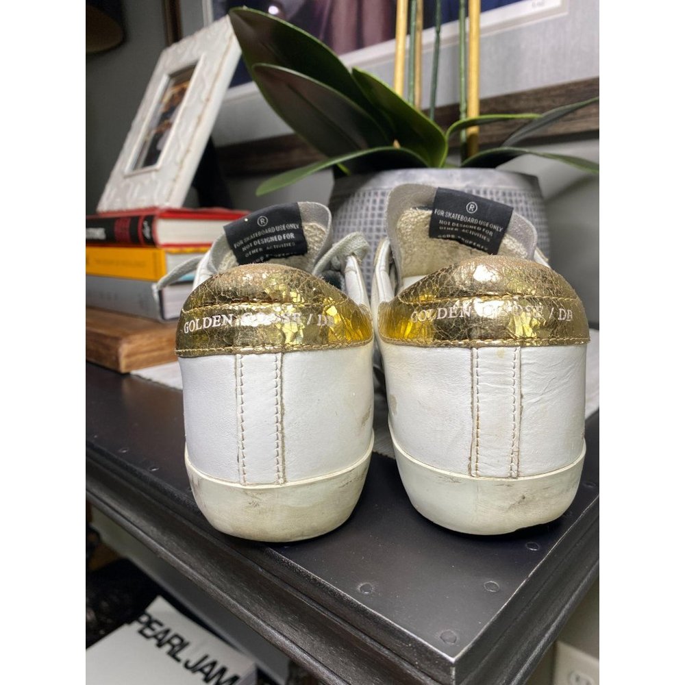 (Sold) Golden Goose Superstar Sneakers White Gold - Picture 11 of 14